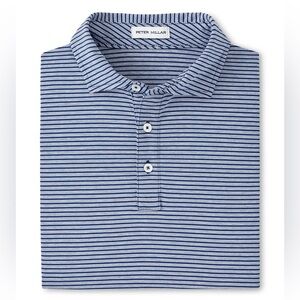 Peter Millar Atlantic Blue Crown Comfort Cotton Trip Stripe S/S Polo MS24K54